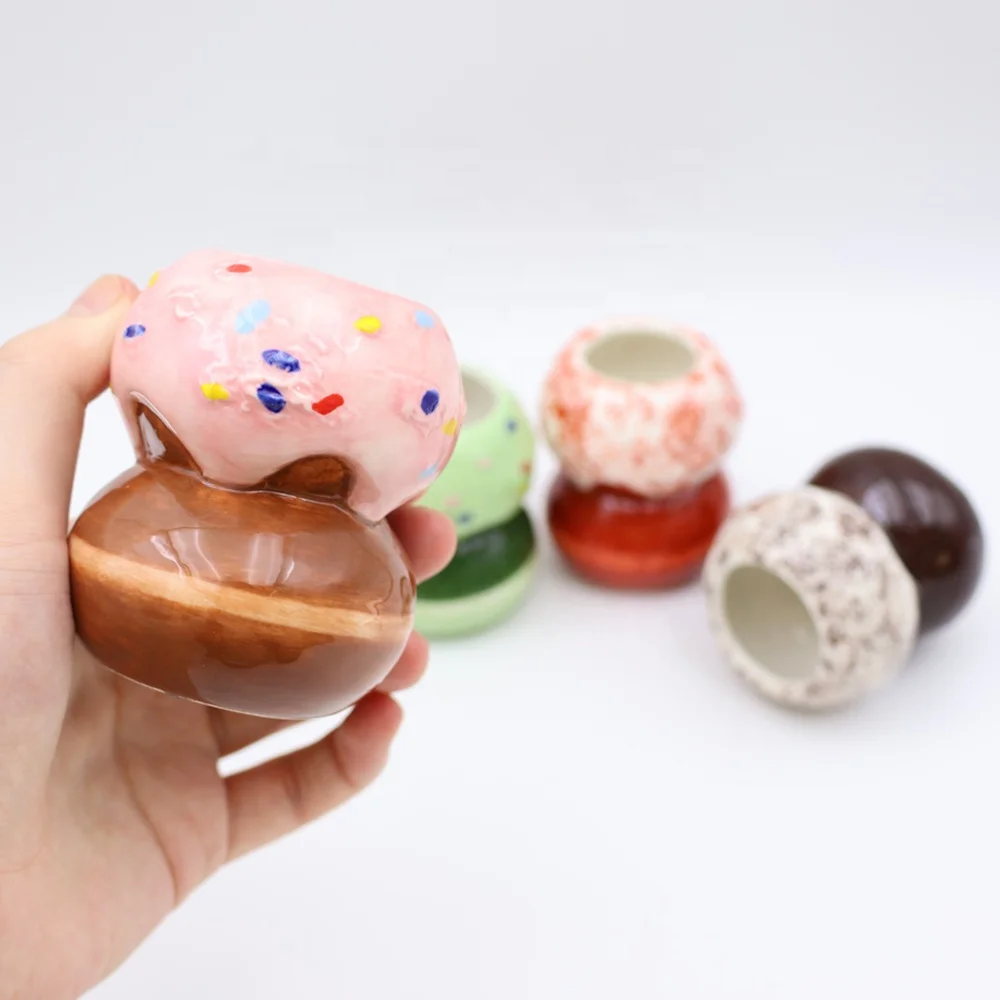 Custom logo 2oz 3oz unique ice cream ball porcelain mini tumbler cup shot glass set donuts ceramic Mexican tequila shot glasses