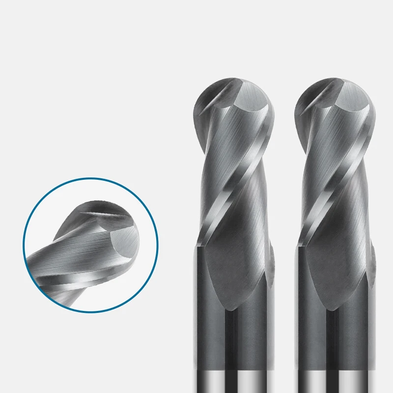 best seller indexable Milling Cutter R0.2 R1.0  R0.5 R2.0 R3.0 HRC60 Ball nose endmill 2Flutes Router Bit Carbide End Mills
