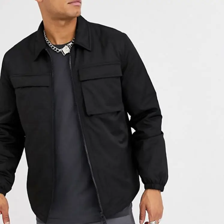 High Quality Mens Custom Design Zip Fastening Polyester Jacket