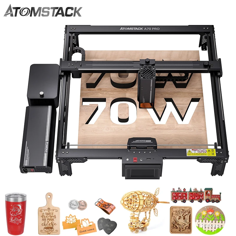 ATOMSTACK A70 X70PRO 360W High Performance 70W Laser Output with Air Assist Automatic Fixed Focus Wood Laser Cutting Machines