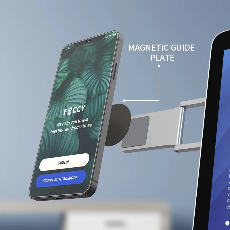 3 In 1 Adjustable Laptop Stand Magnetic Laptop Phone Holder Side Mount Clip for Laptop Expansion Bracket Slim Smartphone Stand