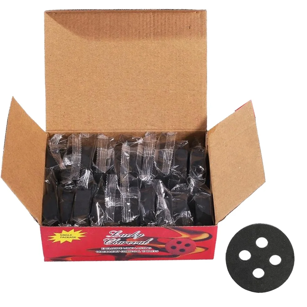 YKS 50mm Arabic 4 holes lucky incense colorful charcoal tablets for shisha