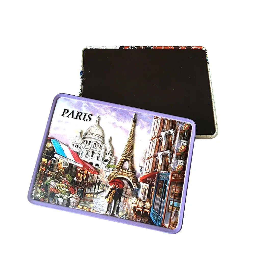 Custom Made 6x8cm Tinplate 3D Painting Roll Art Deco Style Metal Magnet Fridge Magnet  Art Customised Souvenir Magnetic