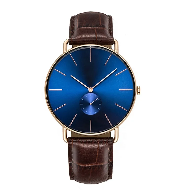 Hot sell Fashion Minimalist Wrist Watch unisex with leather strap quartz watches sports wristwatches