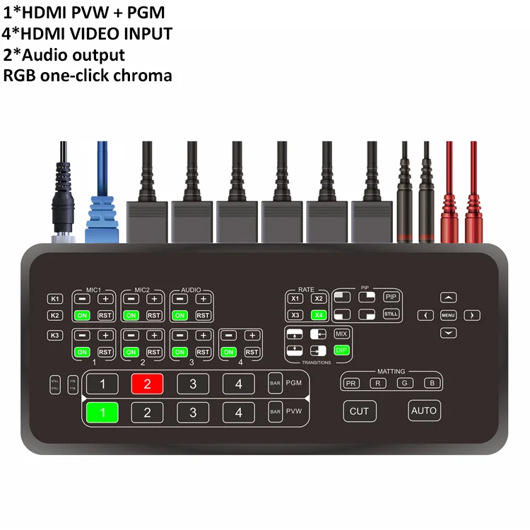 CCTV 4K видеопереключатель микшер для прямой трансляции видео кодировщик переключатель трансляции прямой трансляции