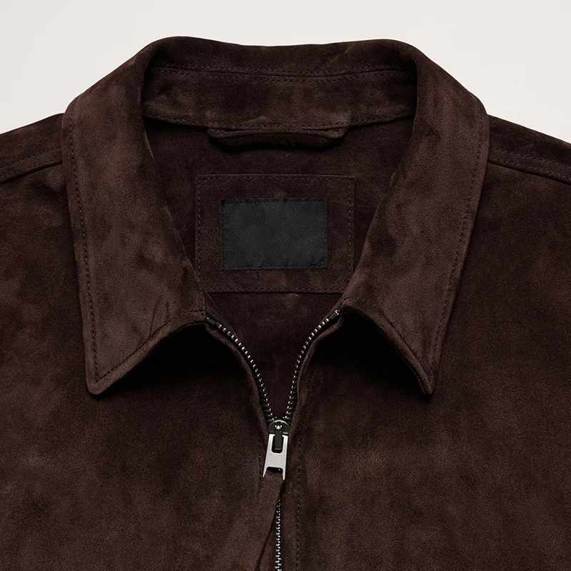 NAFA Customize Classical Hight Quality Casual Nubuck Suede Goat Skin Leather Jacket for Men Autumn Spring Wear