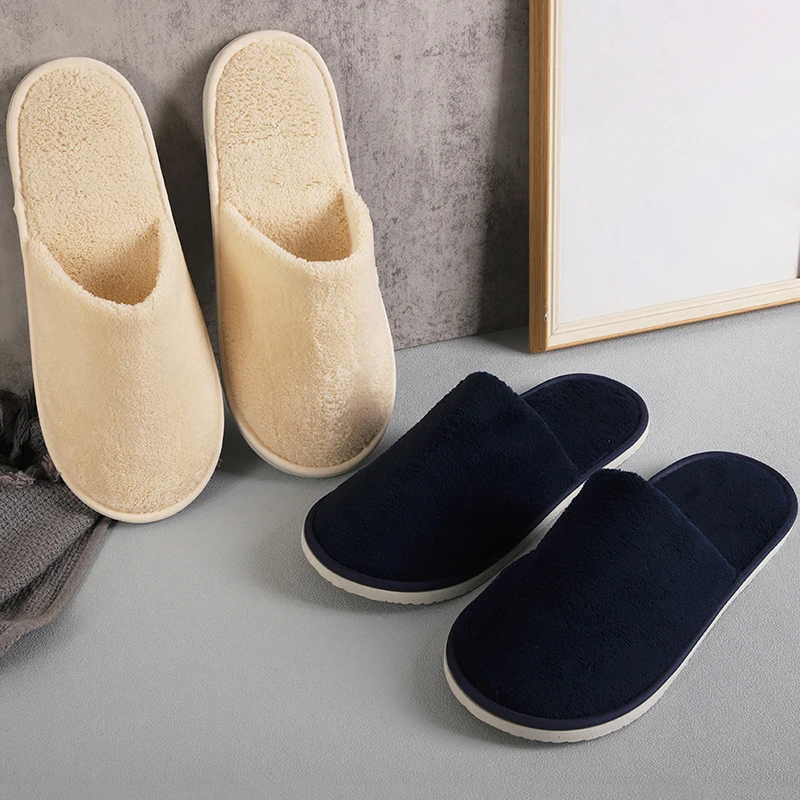 Cheap Wholesale Luxury Slippers For Hotel Room Cheap Disposable Unisex Slippers Custom With Logo For Spa And Bath