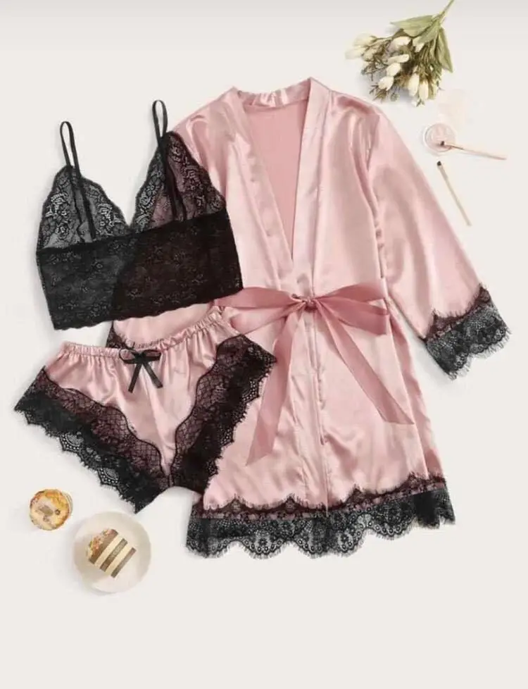 Lingerie & sexy costumes 3 pieces pajama sets lingerie-sexy femm sexy lingeries women