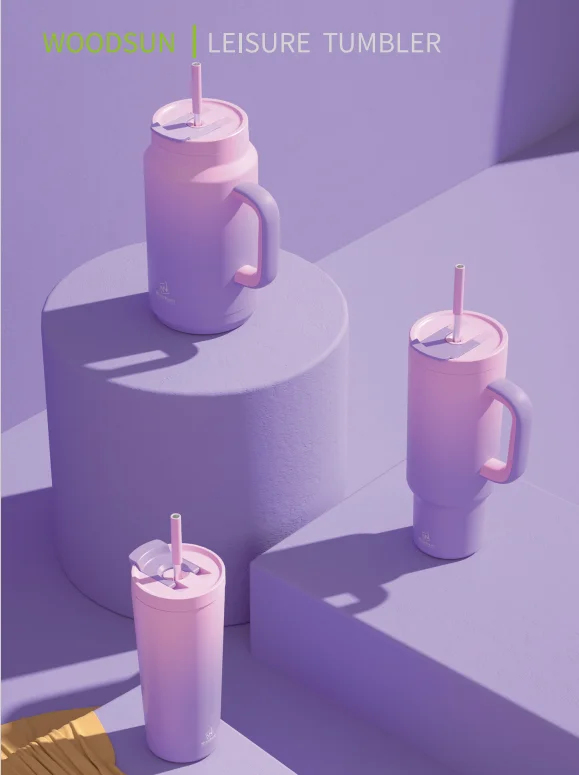 2024 Leisure Style Stainless Steel Vacuum Small Tumbler With Straw 24Oz