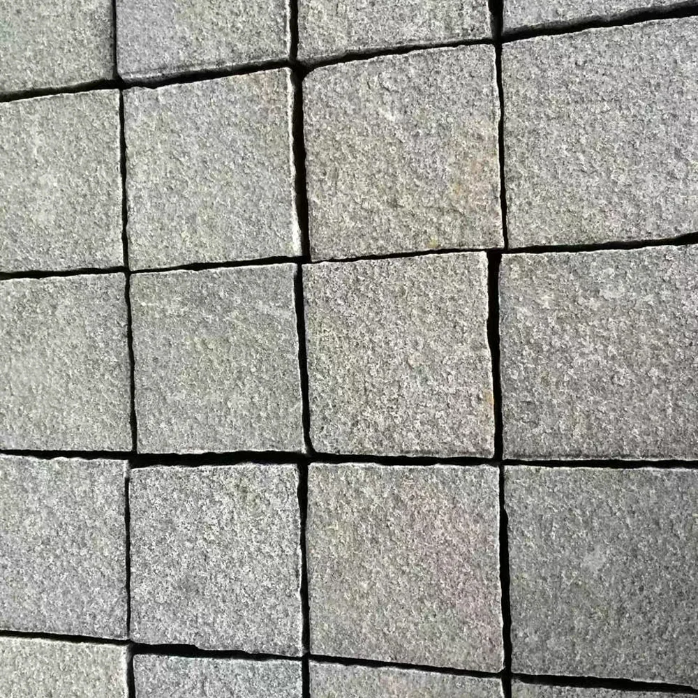 custom dark grey granite cobblestone pavers for driveway walkway