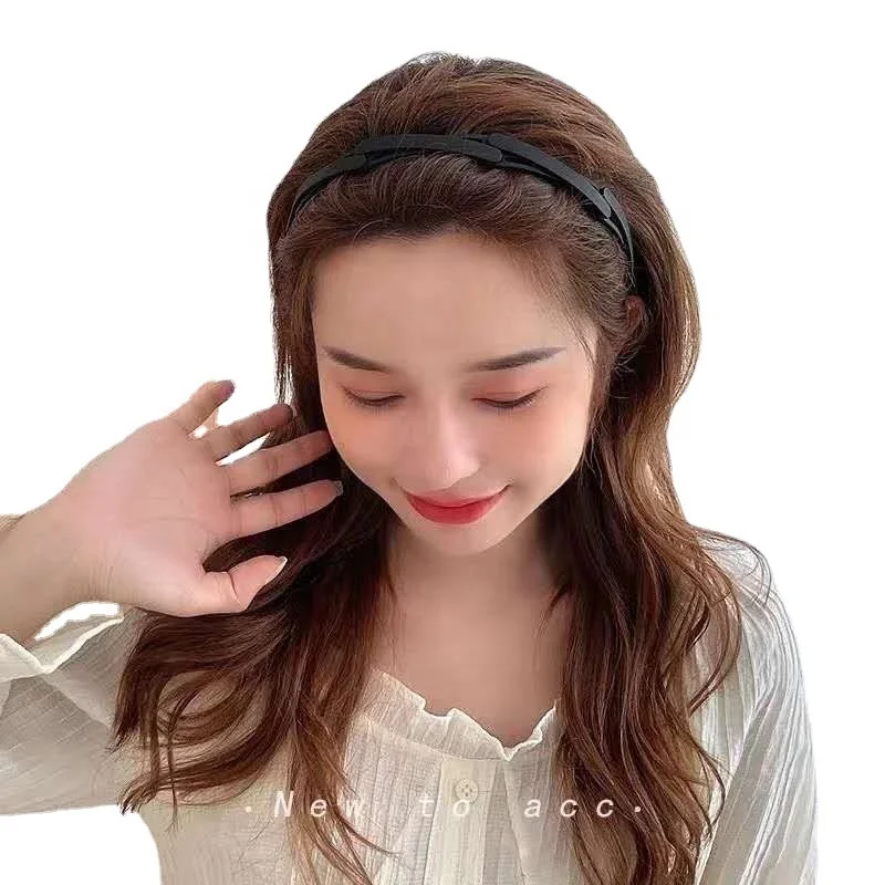 Heng Xin New Design Fold Portable Plastic Matter Solid Color Head Band Casual Hair Hoops
