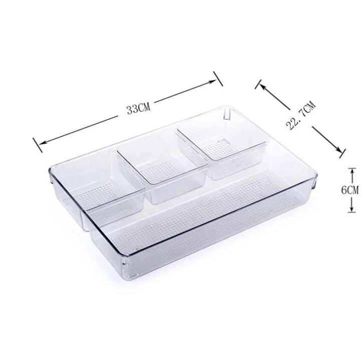 Removable Expandable storage box plastic Cutlery Tray Desk Kitchen Drawer Organizer for Utensils Holder
