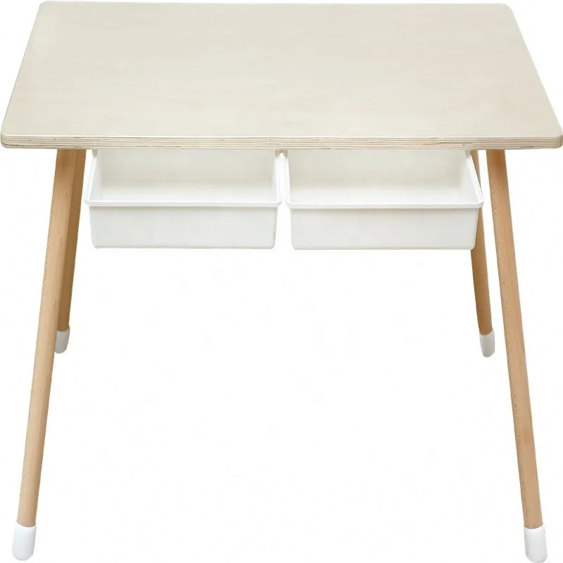  New Arrival Preschool Study Kids Seating Chair White Wooden Children Table With Storage