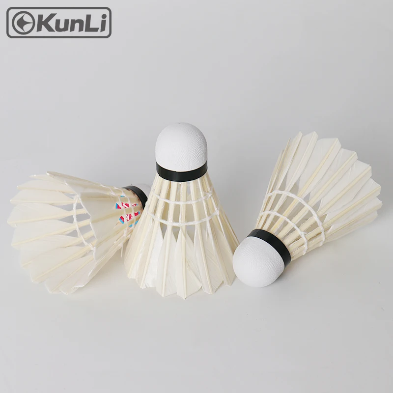 Kunli High Quality Cheap Most Durable Synthetic Duck Feather Badminton Shuttlecock For Training 12pcs