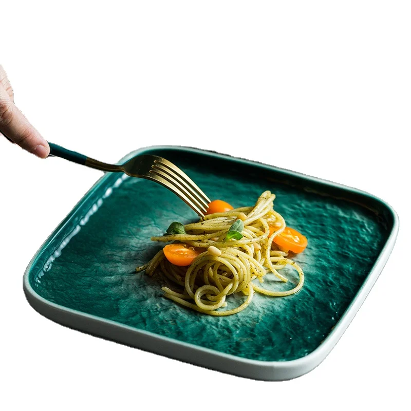 New modern japanese plate style marble ceramic plates for sushi and steak dinner plate