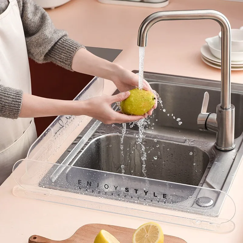 Kitchen Sink Splash Guard Dish Washing Baffle Board Protector Anti-Splash Proof Retaining Plate