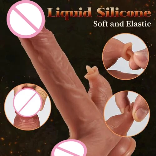 New Arrival 2024 Adiba Parker 8.27in Remote Control Realistic Dildo with Licking Tongue for Women 9 Vibrating Thrusting