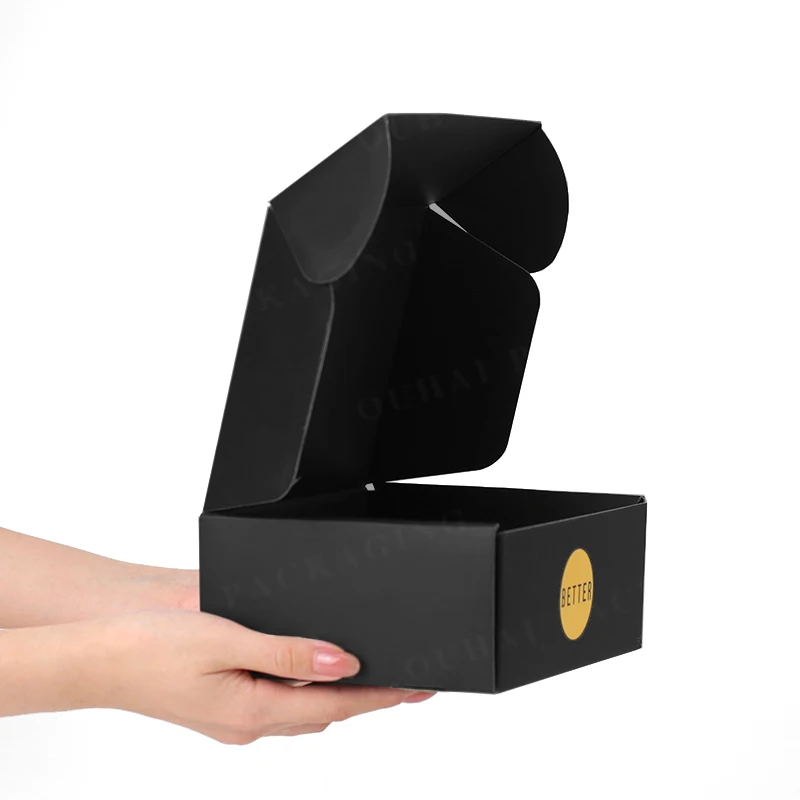 Small Business Recycle Carton Manufacturer Black Corrugated Candle Handmade Soap Gift Box Custom Printed Shipping Boxes