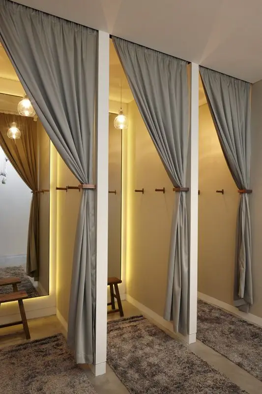 Factory custom beauty salon partition curtain Luxury privacy Temporary dressing room blackout privacy engineering curtain