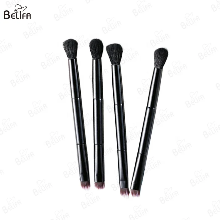 private label double-ended fluffy eyeshadow makeup brush single flat eyeshadow blending firm eyeshadow shading brush
