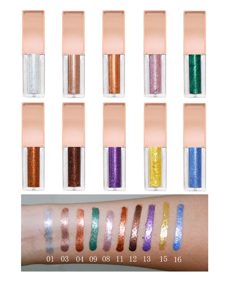 makeup christmas private label metallic glitter liquid eyeshadow