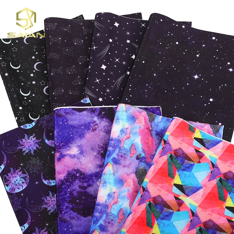 Custom Waterproof Starry Sky Series Design Digital Printed Polyester Memory Composite Fabric For Clothing Toy Garment Bag