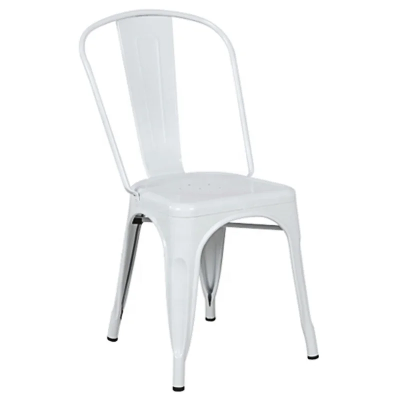 Restaurant Tolixs Vintage Chair Pure White Industrial Metal Dining Chair Sillas Hot Sale Commercial European Bistro Chair