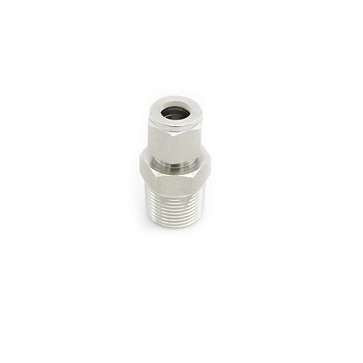 Hydraulic Stainless Steel 316 Compression Tube Fitting To Straight Male NPT Connector