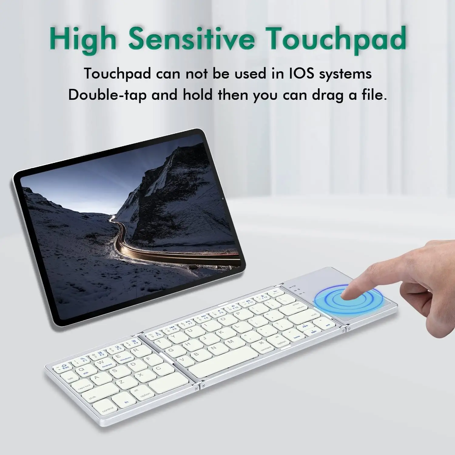 Mini Folding Bluetooth Keyboard Bluetooth Foldable Mini Keyboard For pc touchpad Portable Wireless Folding Keyboard