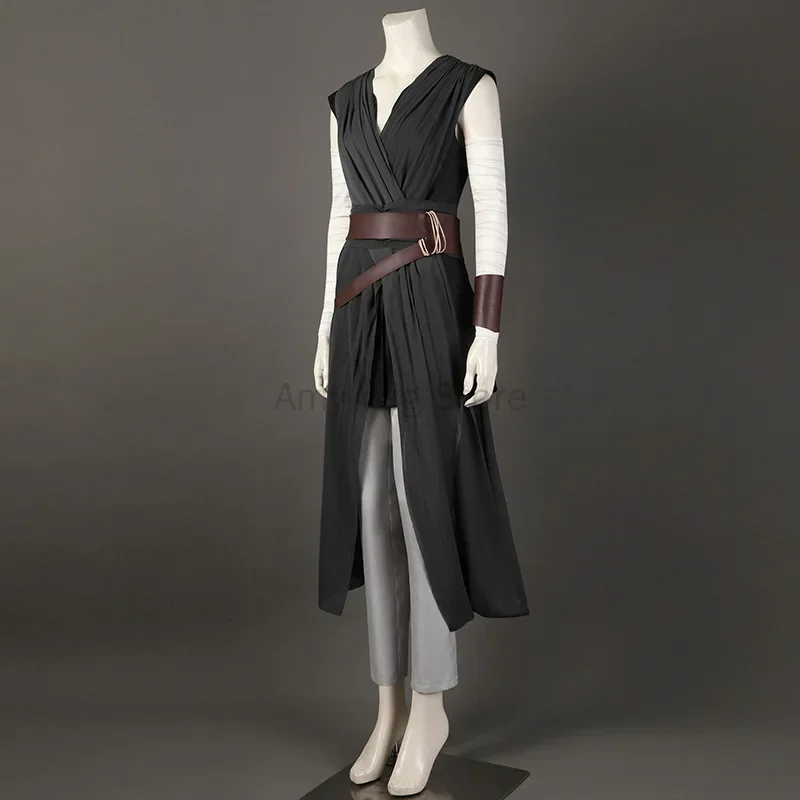 Adult Rey Cosplay Costume Full Set Outfit Halloween Role Play Costume for Women Warrior Suit