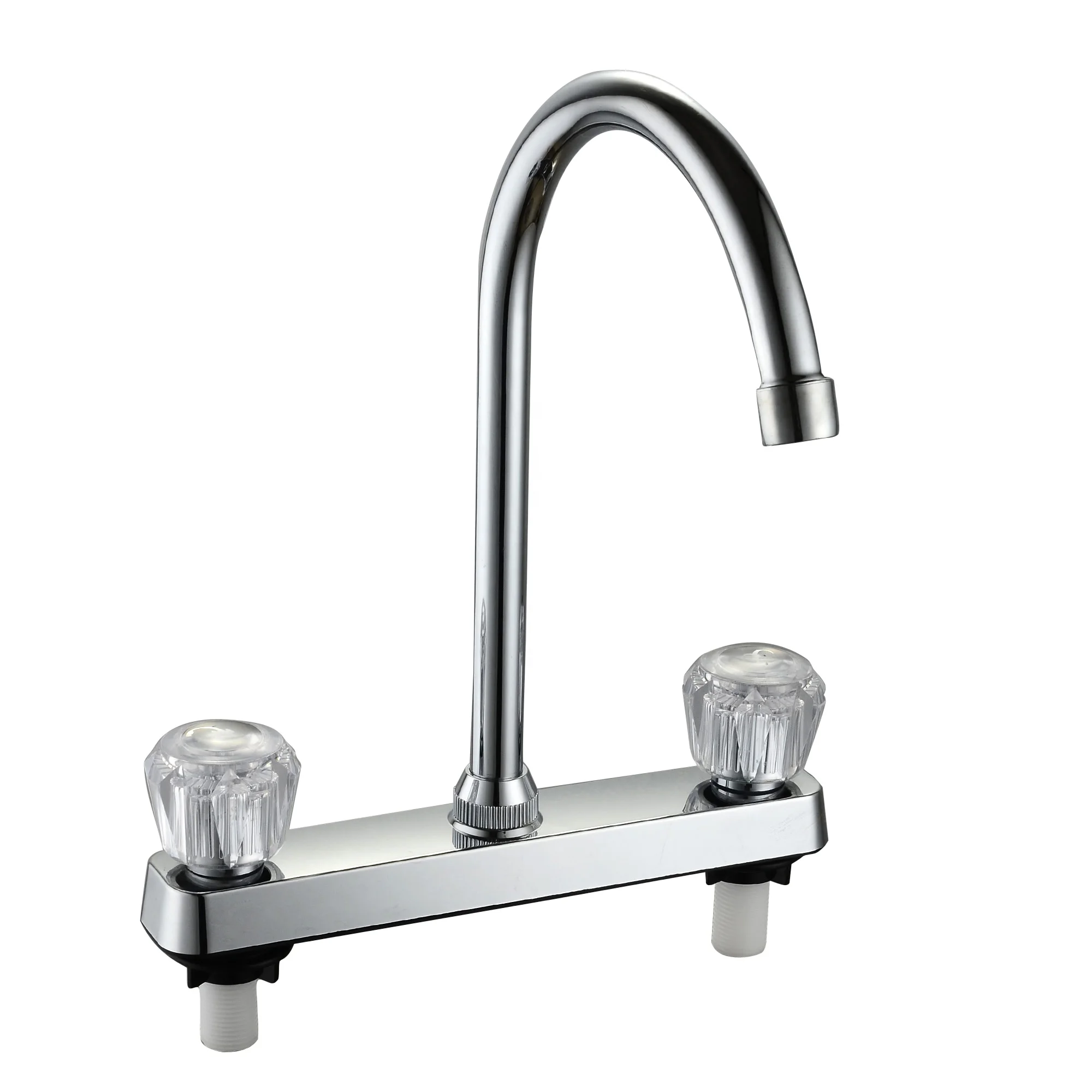 South American style faucet chrome double handle wash basin faucet sink mixer cold and hot water kitchen faucet