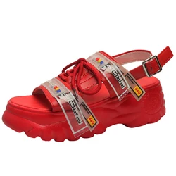 Summer Chunky Sandals Women Wedge High Heels Shoes Female Buckle Platform Casual Summer Sandals