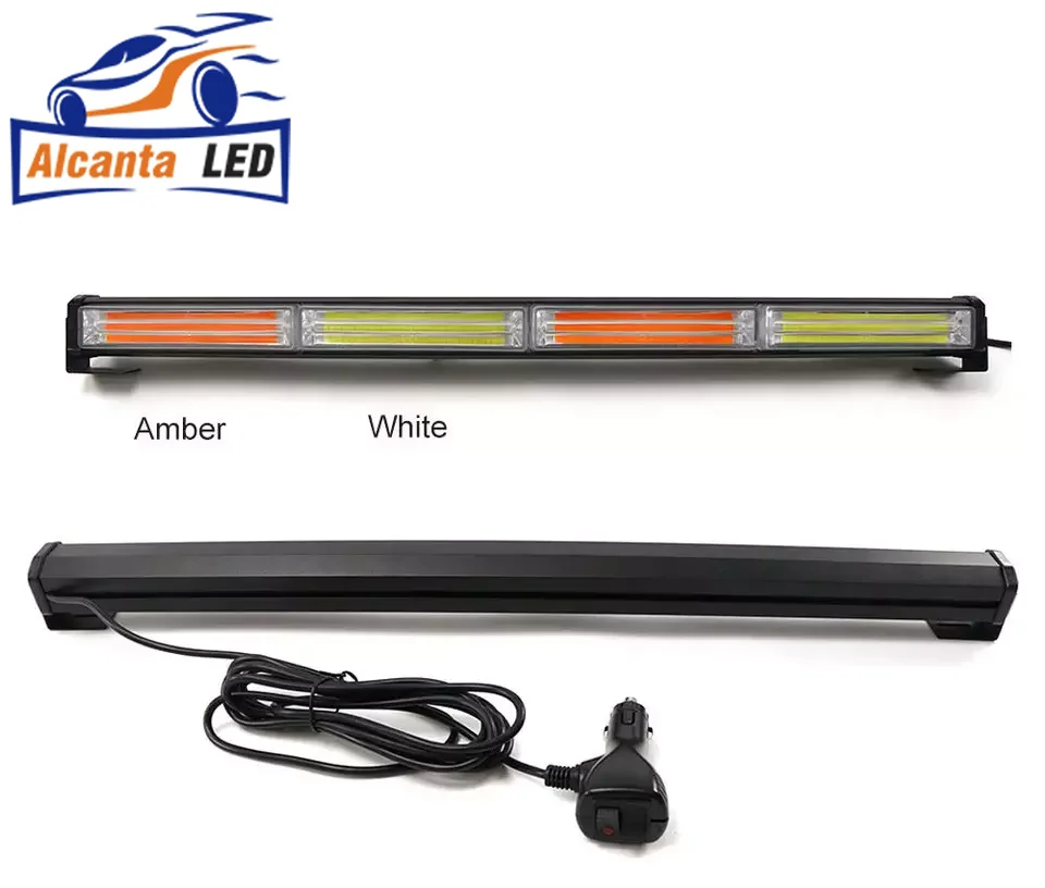 36W to 180W Flashing Car Truck COB LED Work Light Bar Beacon Strobe Light Bar Emergency Warning Lamp Red Blue Yellow 12V 24V
