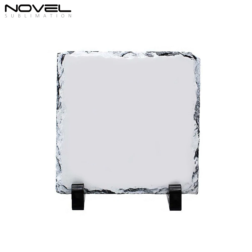 For Desktop DIY Personalized Gift Custom Stone Slate Picture Frame with Display Stand Decoration Sublimation Slate Blanks