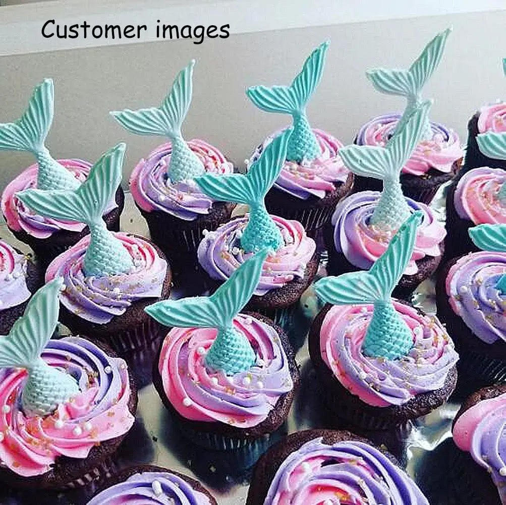 Украшение для выпечки торта сахарное ремесло шоколадная помадка Кондитерская глиняная конфета большая и маленькая силиконовая форма хвоста русалки