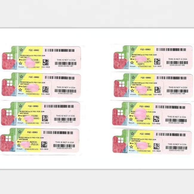 Hot Sale Windows 10 Pro Professional COA Sticker With Retail Key New Version red color DHL Free Shipping