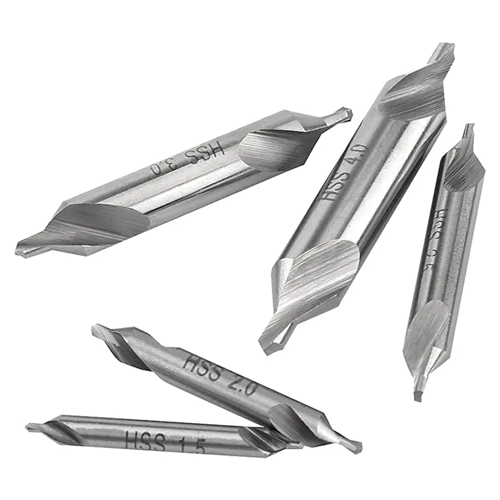 Center Drill Bit Set HSS Countersink Bit Tool 60 Degree Angle 1mm 1.5mm 2mm 2.5mm 3mm 4mm 5mm Countersink Lathe Mill Tool Kit
