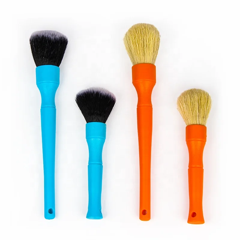 AUTO TIGER Ultra Soft Plastic Boar Bristles Hair Car Detailing Brush For Auto Care