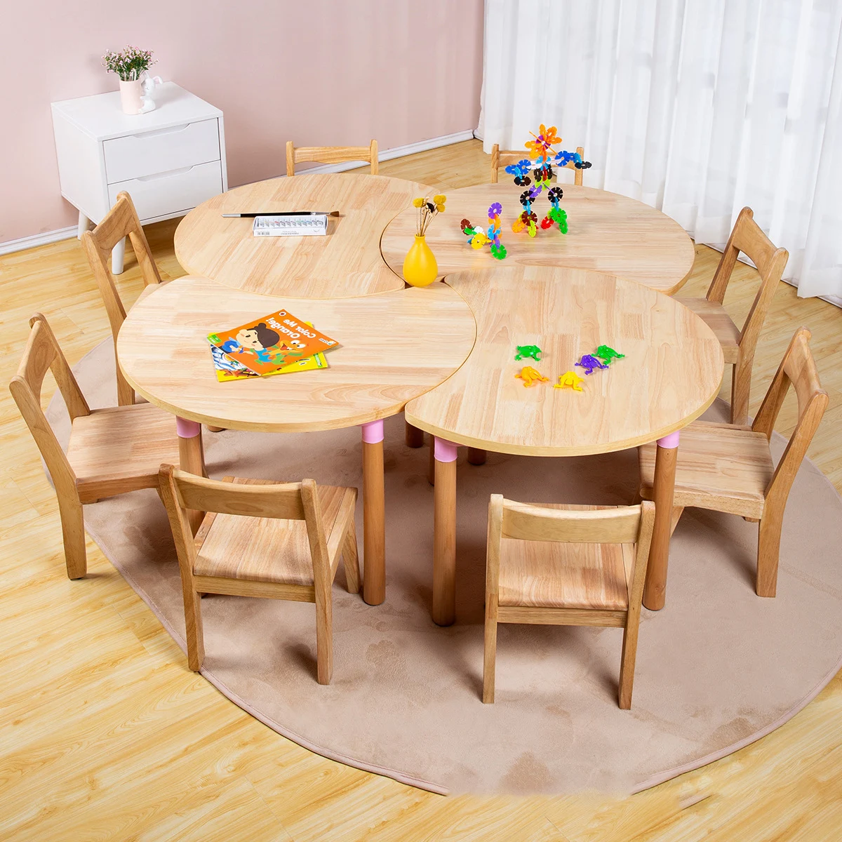 Ekintop Kids Daycare Center Wooden Furniture Kindergarten Wooden Furniture Wooden Table For Sale