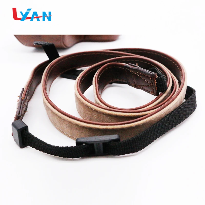 Custom outdoor travel fashion pu leather mirrorless camera bag