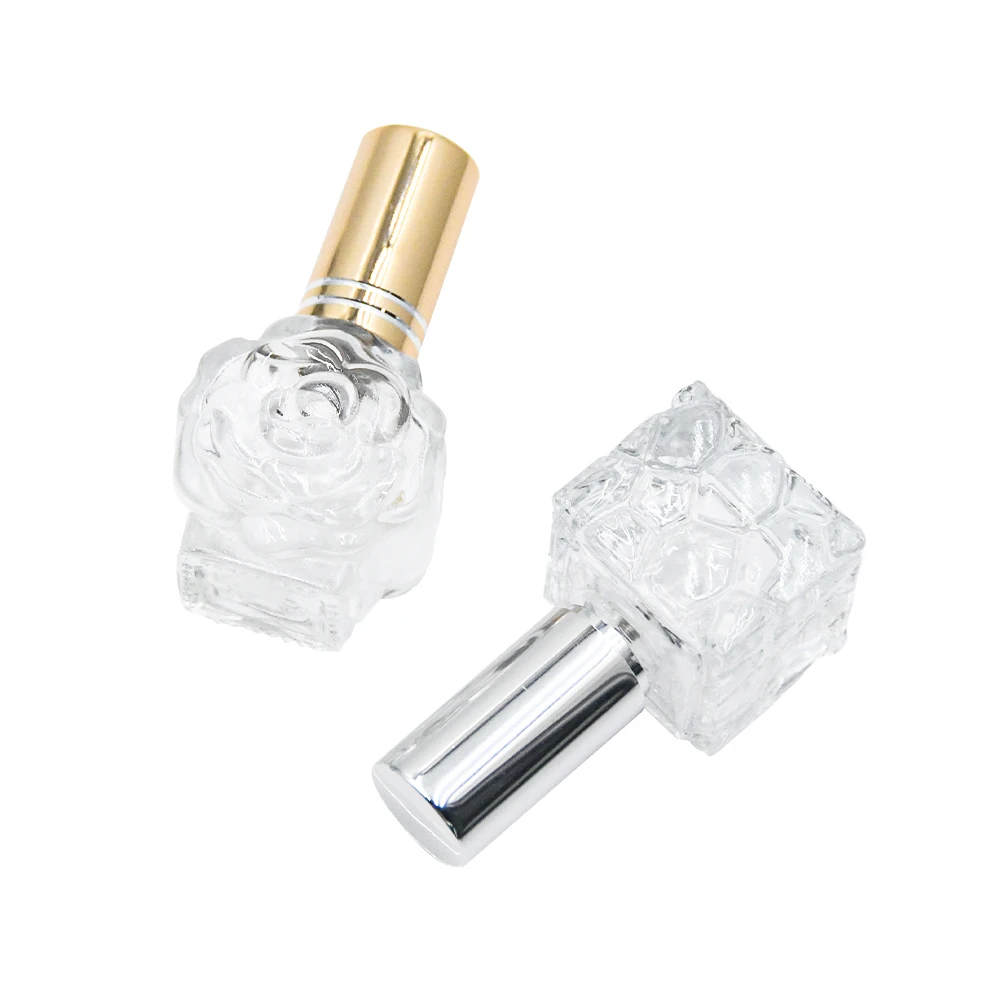 10ml 12ml Cosmetic Perfume Glass Spray Bottle Flower Shape Glass Empty Perfume Bottle
