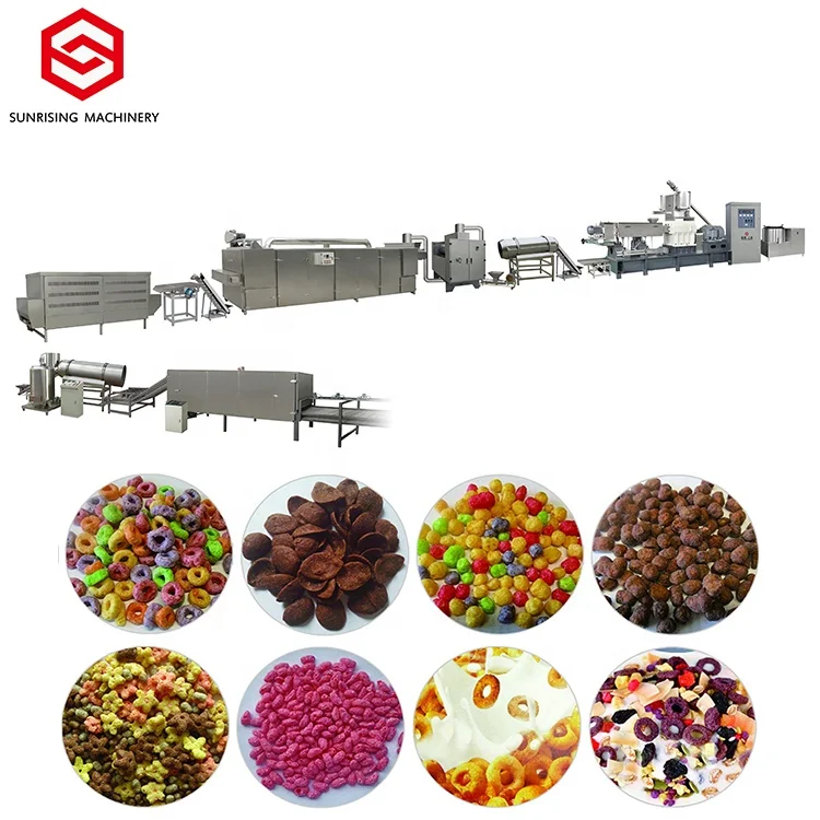 full automatic machine to make cornflakes extruder  breakfast cereal production line
