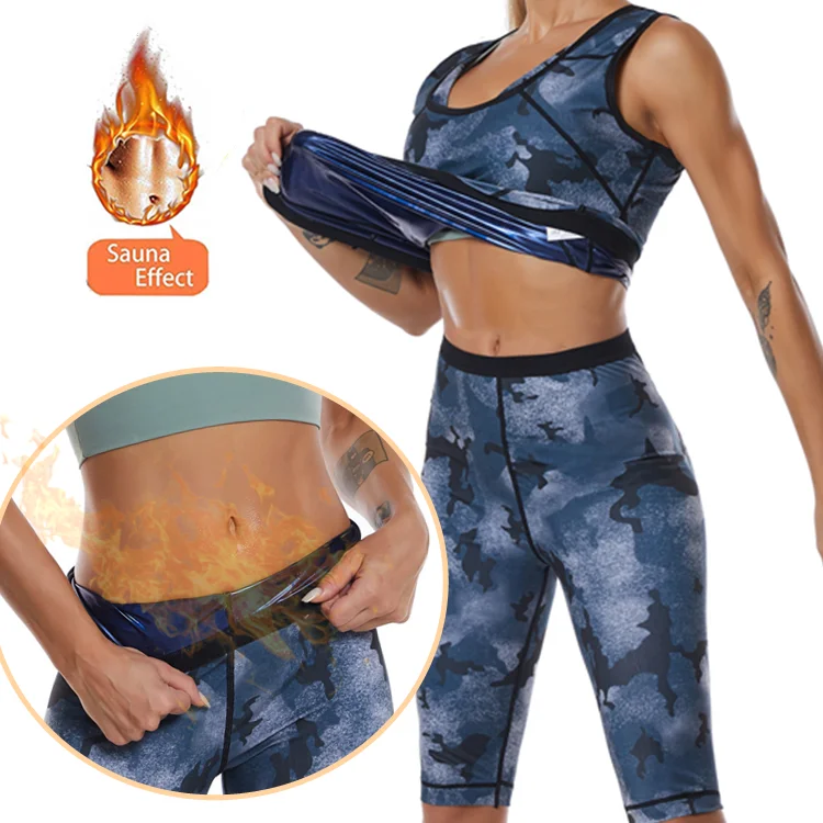 New Popular Camouflage Hot Sweat Body Shaper Slim Vest Plus Size Weight Loss Women Sauna Sweat Suits