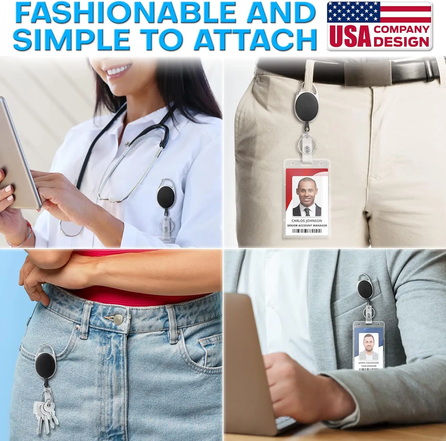 Wholesale Doctor Nurse Exhibition Office Staff Retractable Badge Reel Easy To Pull Yoyo With Id Name Tag Card Holder