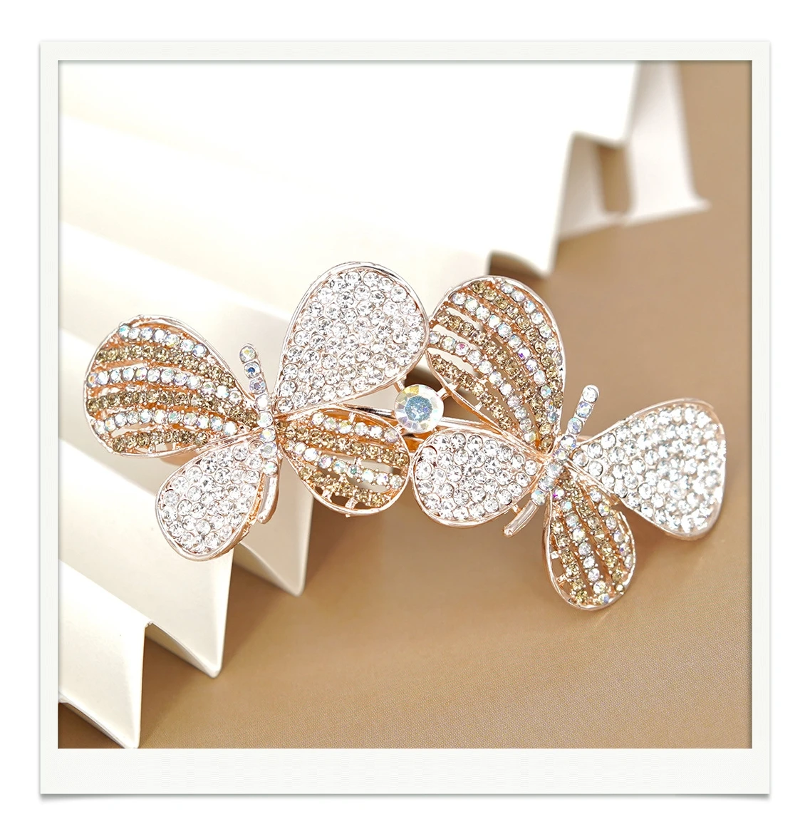Luxury Barrettes Hairgrips Hairpins Rhinestone Butterfly Hair Accessories Headpieces Headdress Hair Ornaments for Ladies