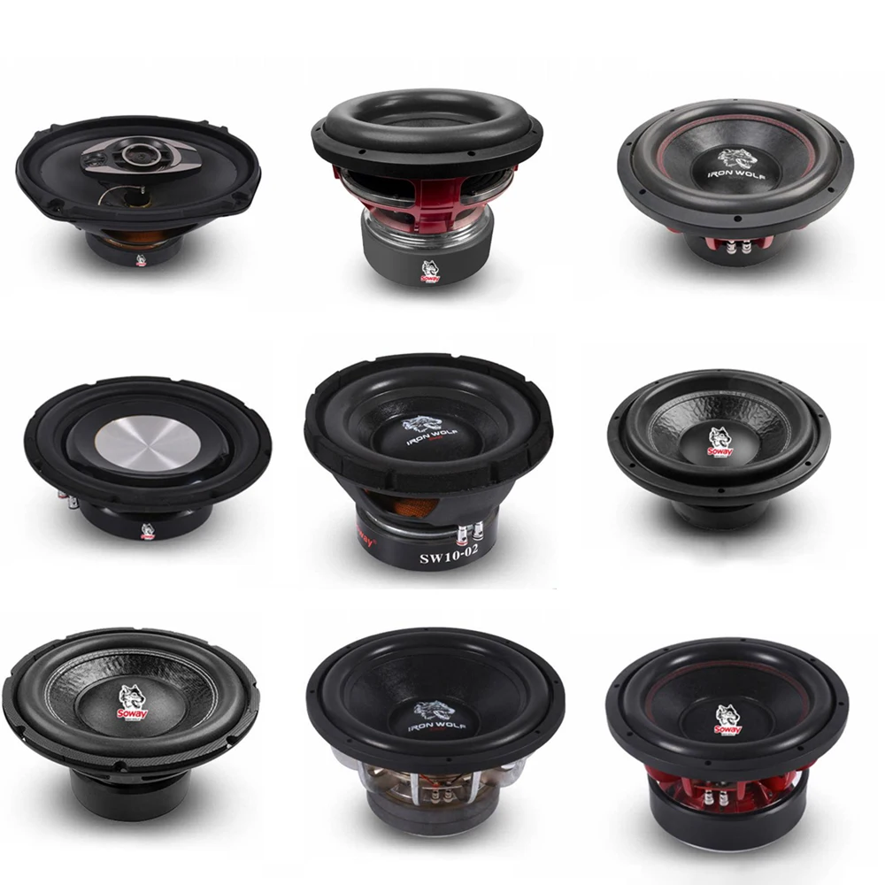 SOWAY SW12-40 высокого качества 10/12/15 дюймов 200-8000 Вт rms горячая Распродажа сабвуфер пена обода 90-110 дБ матовый черный автомобильный