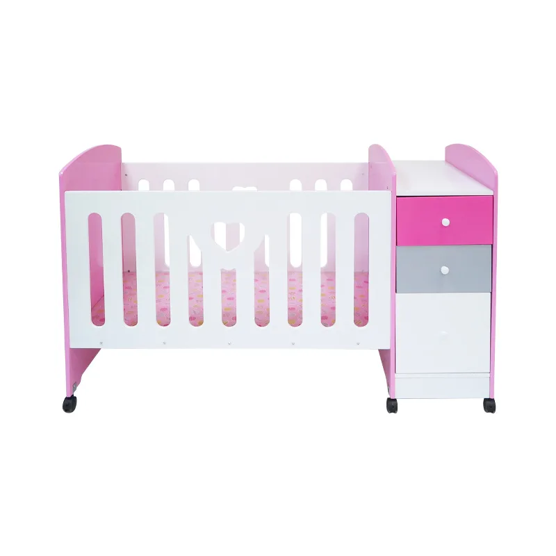 Kids Small Crib Cribs Baby Bed Wood Baby Cot Furniture Convertible 4 in 1 Child Bed