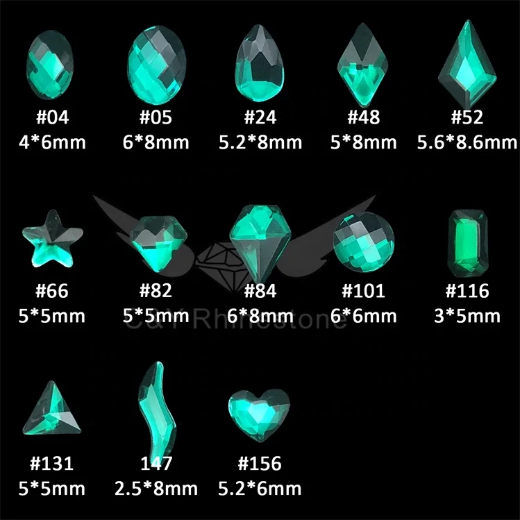 CY 3D Flatback Rhinestones Glass Colored Rhinestone Non Hotfix Flat Back Crystals