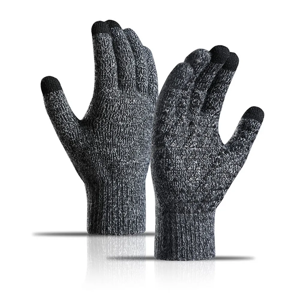 Winter Men Knitted Gloves Touchscreen High Quality Male Mitten Thicken Warm Cashmere Solid Men Business Gloves Keep Warm