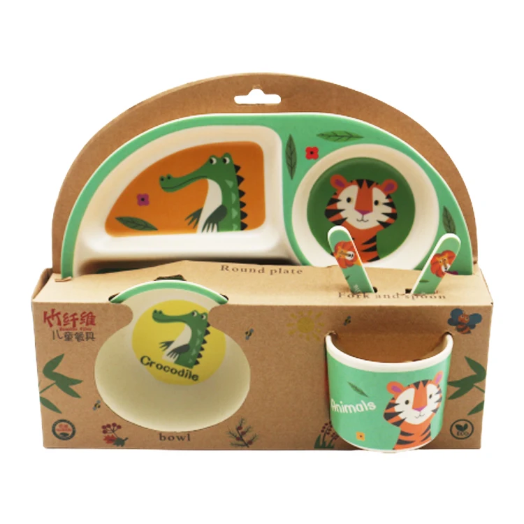 Wholesale Custom Children Lovely Girl Pink Houseware Bamboo Lunch Box Dinner Set